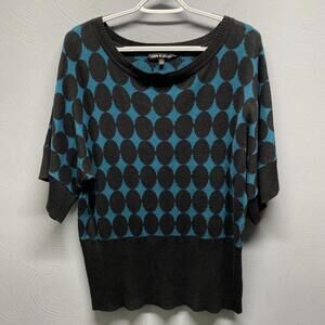 Cable & Gauge 1/2 Sleeve Pullover Round Neck Geometric Sweater Size XL Women's